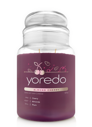 Yoredo Almond Cherry świeca sojowa zapachowa 623g