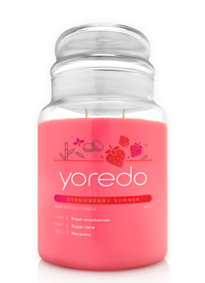 Yoredo Strawberry Summer świeca sojowa zapachowa 623g
